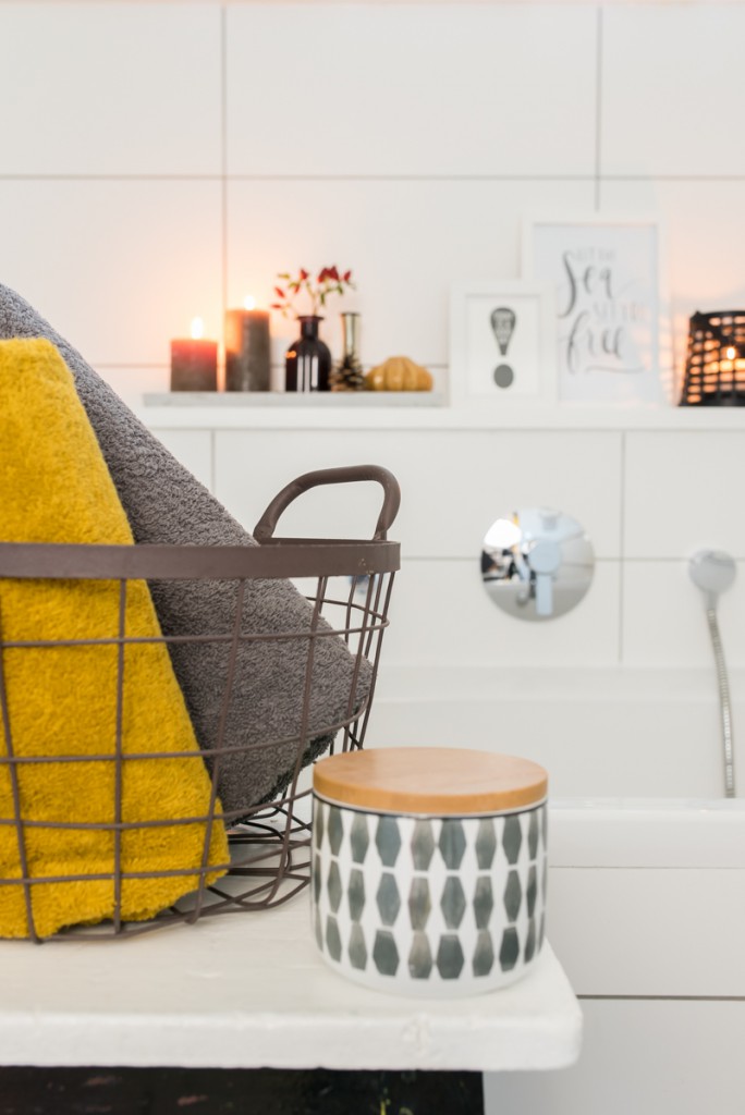 Dekoideen für das Bad im Herbst