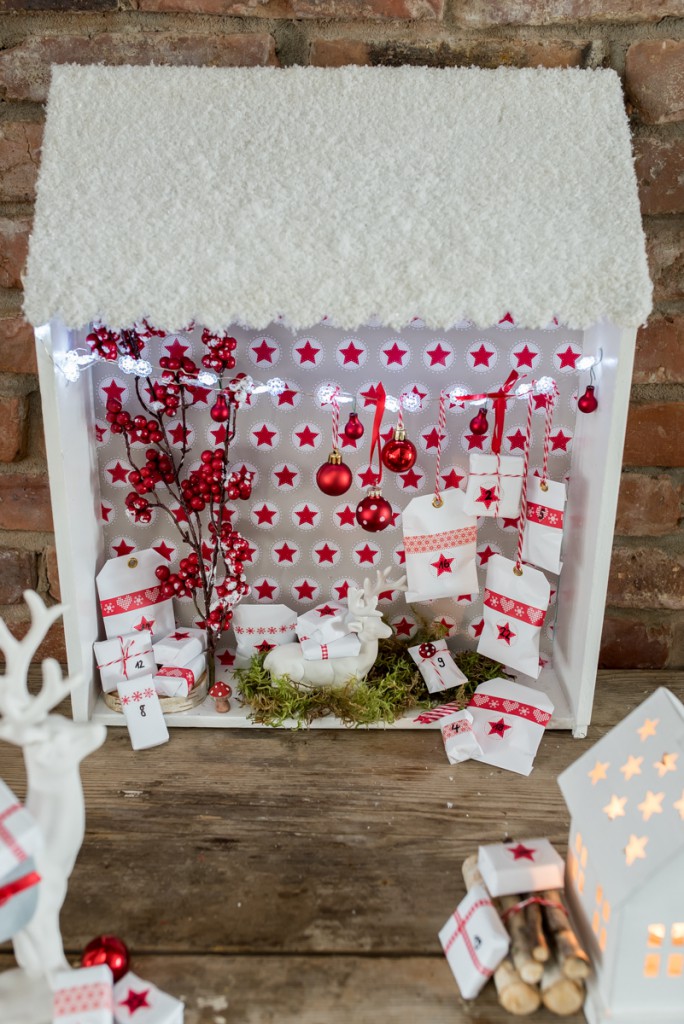 Anleitung für einen DIY Adventskalender in Hausform
