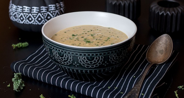 geröstete Blumenkohlsuppe mit Cheddar