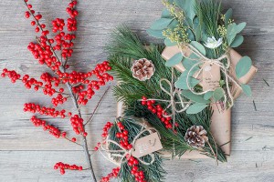 Weihnachtsgeschenke mit Naturmaterialien verpacken und dekorieren