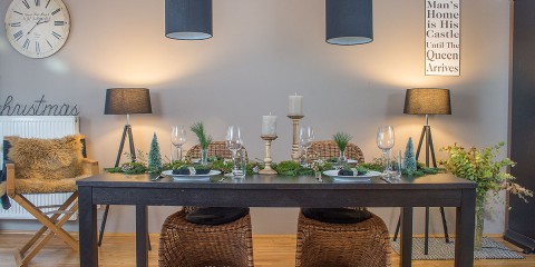 Tischdeko Weihnachten mit Naturmaterialien