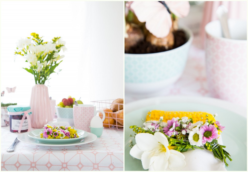 Frühlingsstimmung auf dem Tisch - Mini Blumenkranz (1)