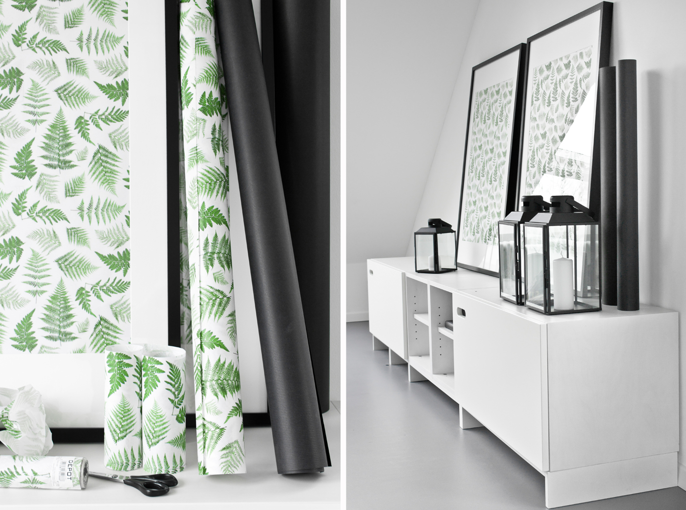 Geschenkpapier in Bilderrahmen, eine Deko-idee. deko-idee-bilder_2.1