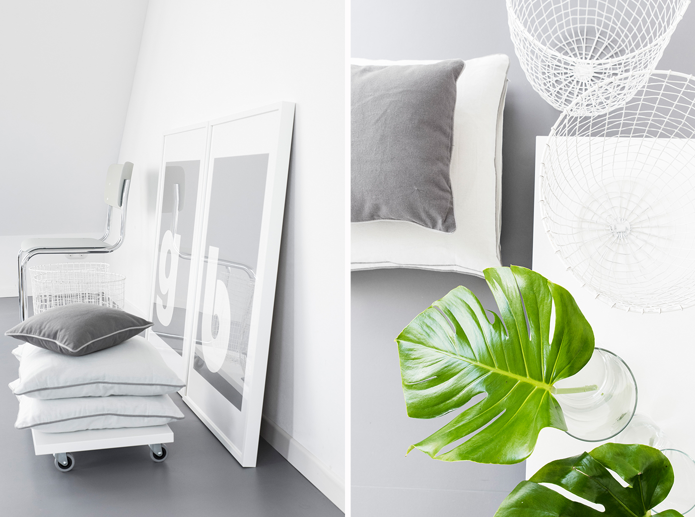 Dekoidee - Drahtkörbe und Kissen. dekoidee