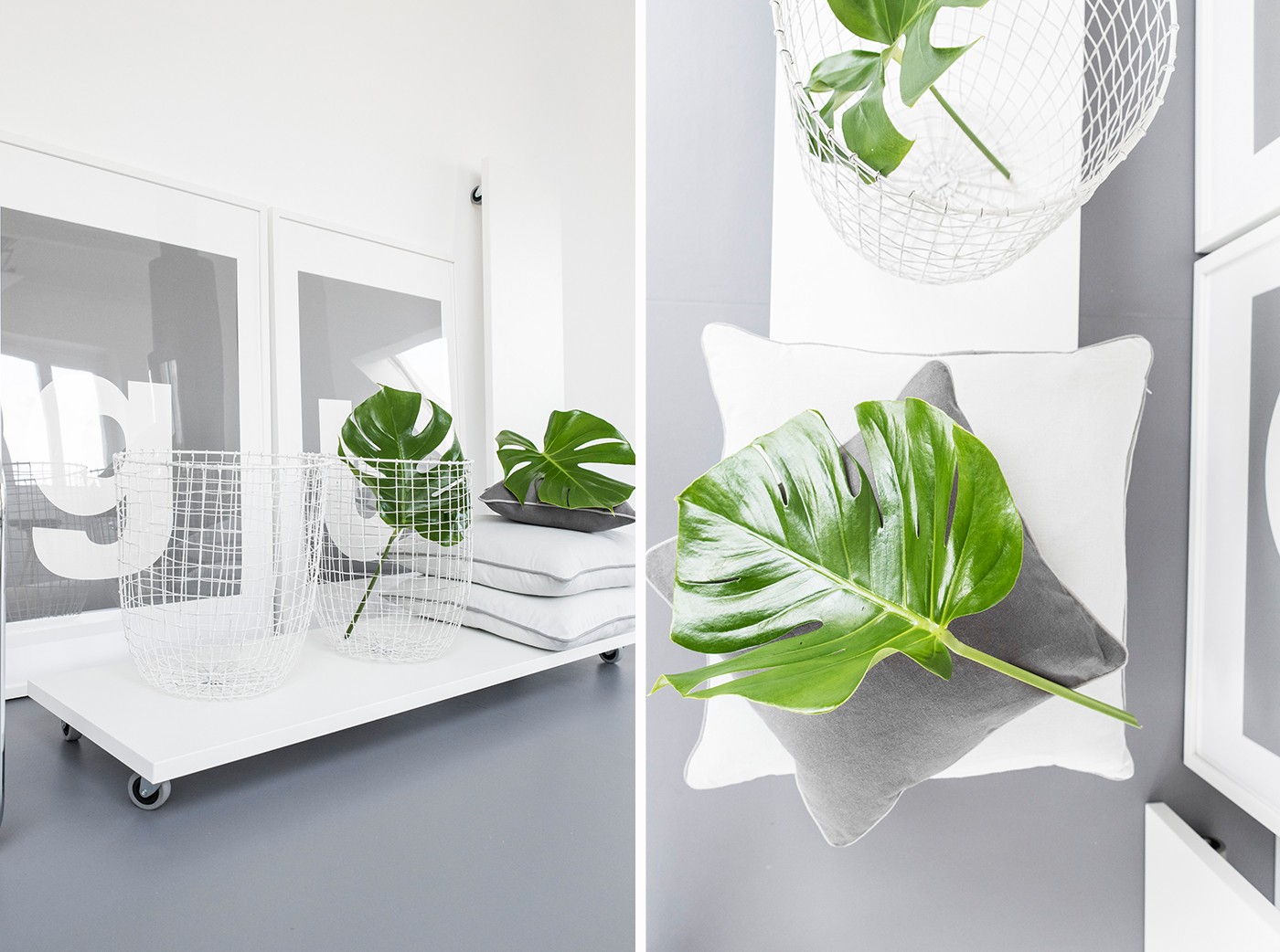 Dekoidee - Drahtkörbe und Kissen. dekoidee