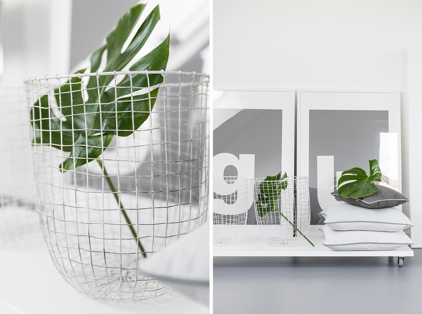 Dekoidee - Drahtkörbe und Kissen. dekoidee