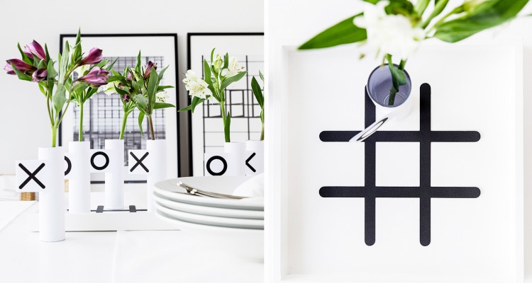 Tischdeko mit Glasvasen