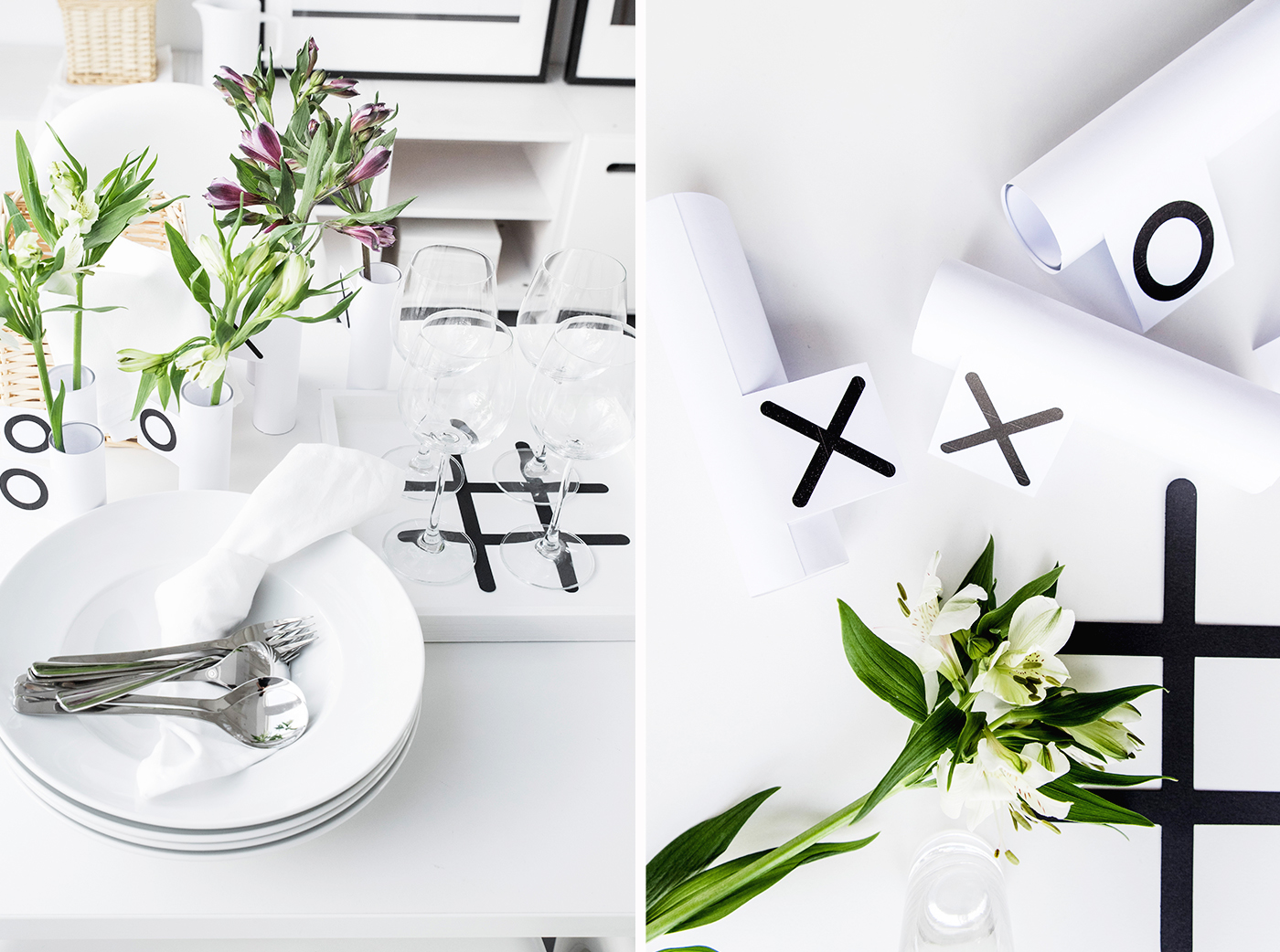 Tischdeko mit Glasvasen Tischdeko mit Glasvasen