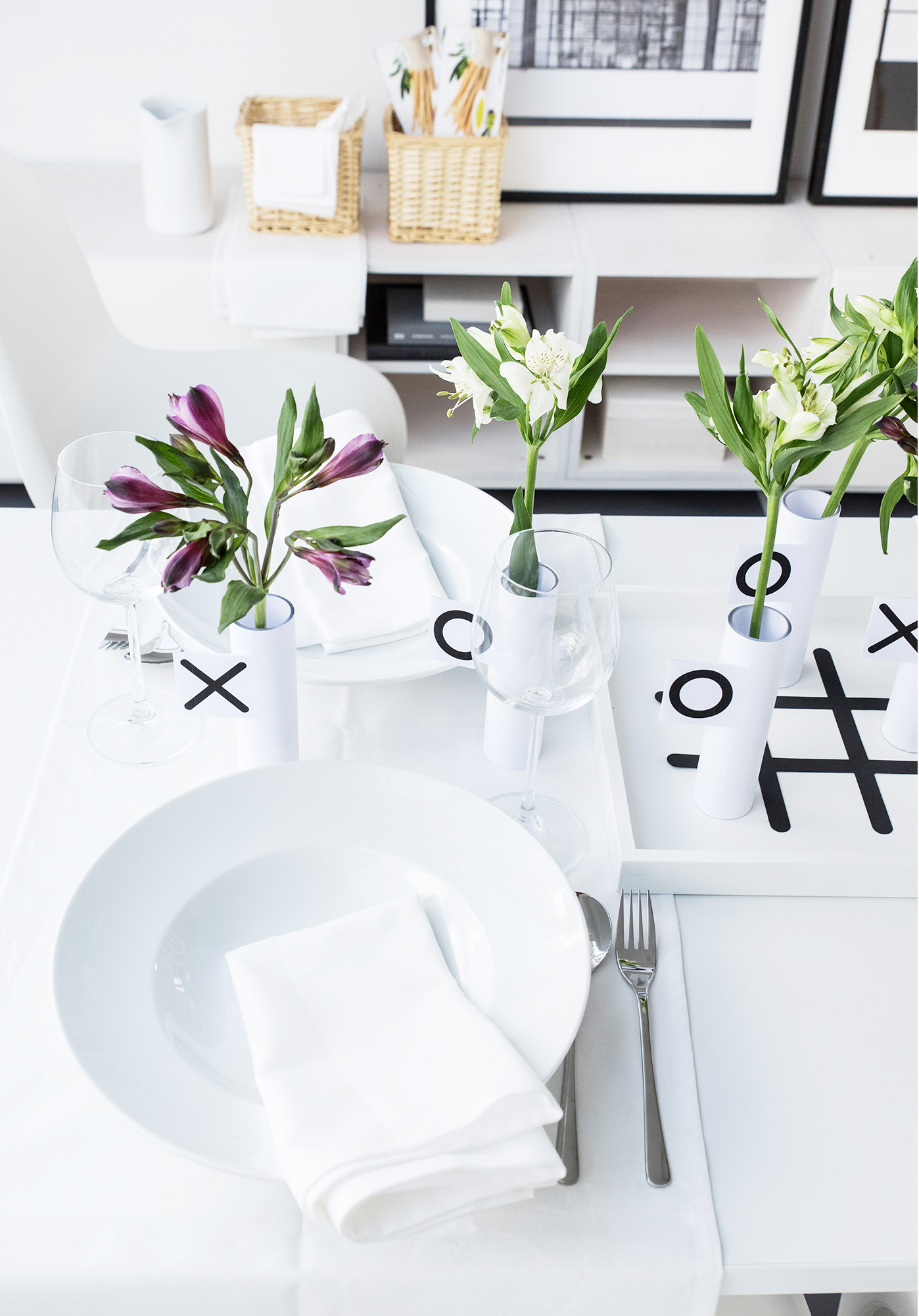 Tischdeko mit Glasvasen Tischdeko mit Glasvasen