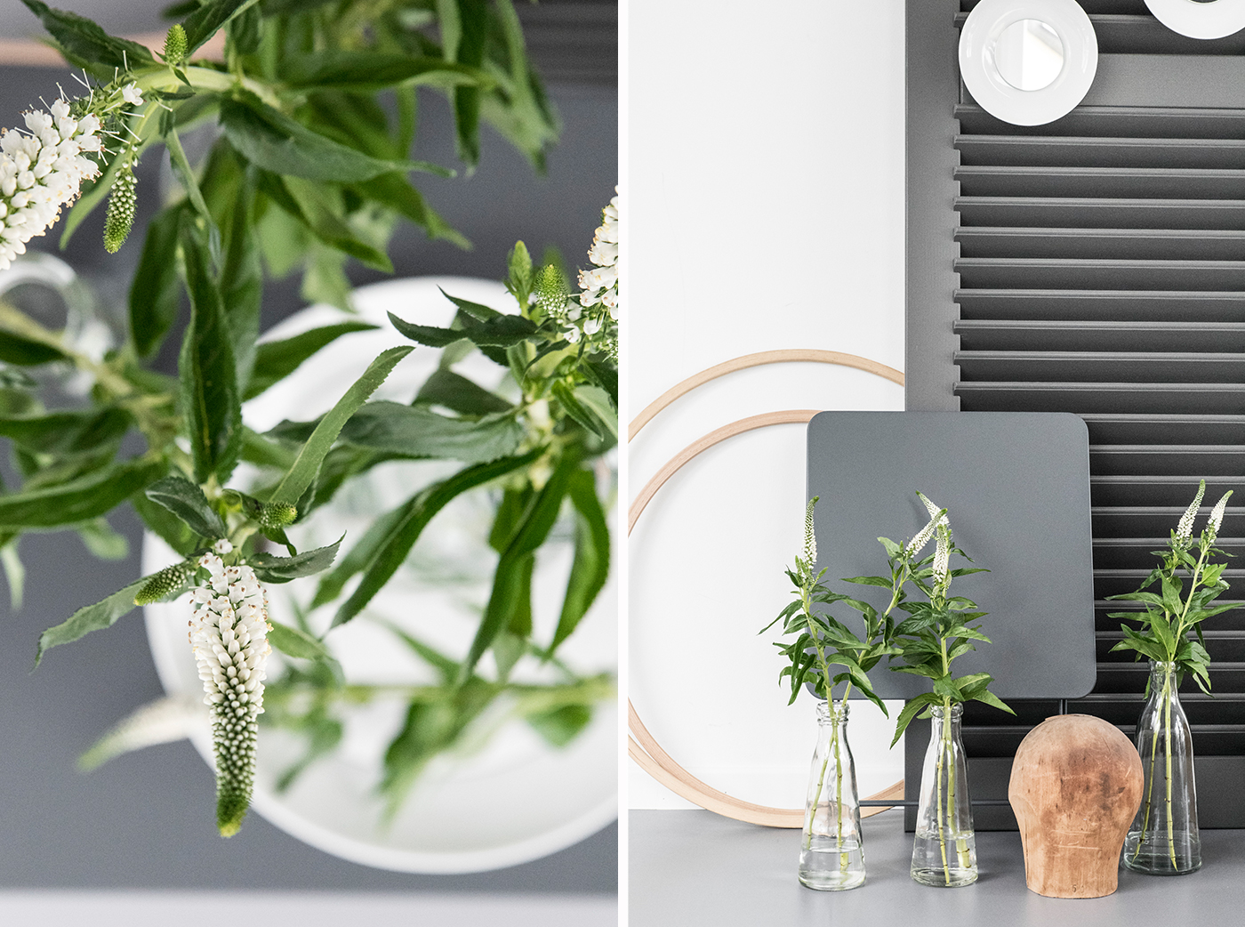 Wanddeko mit Tellerspiegeln. Wanddeko