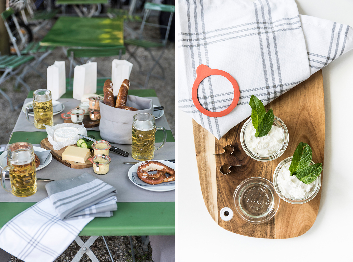 Picknick im Biergarten. Picknick im Biergarten.