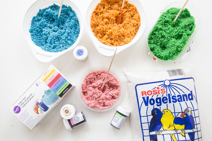Deko-Sand selberfärben und dekorieren