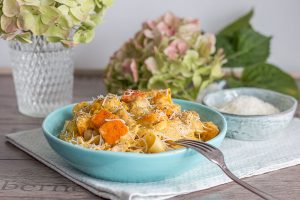 Pappardelle mit Hokkaido in Champignoncremesauce