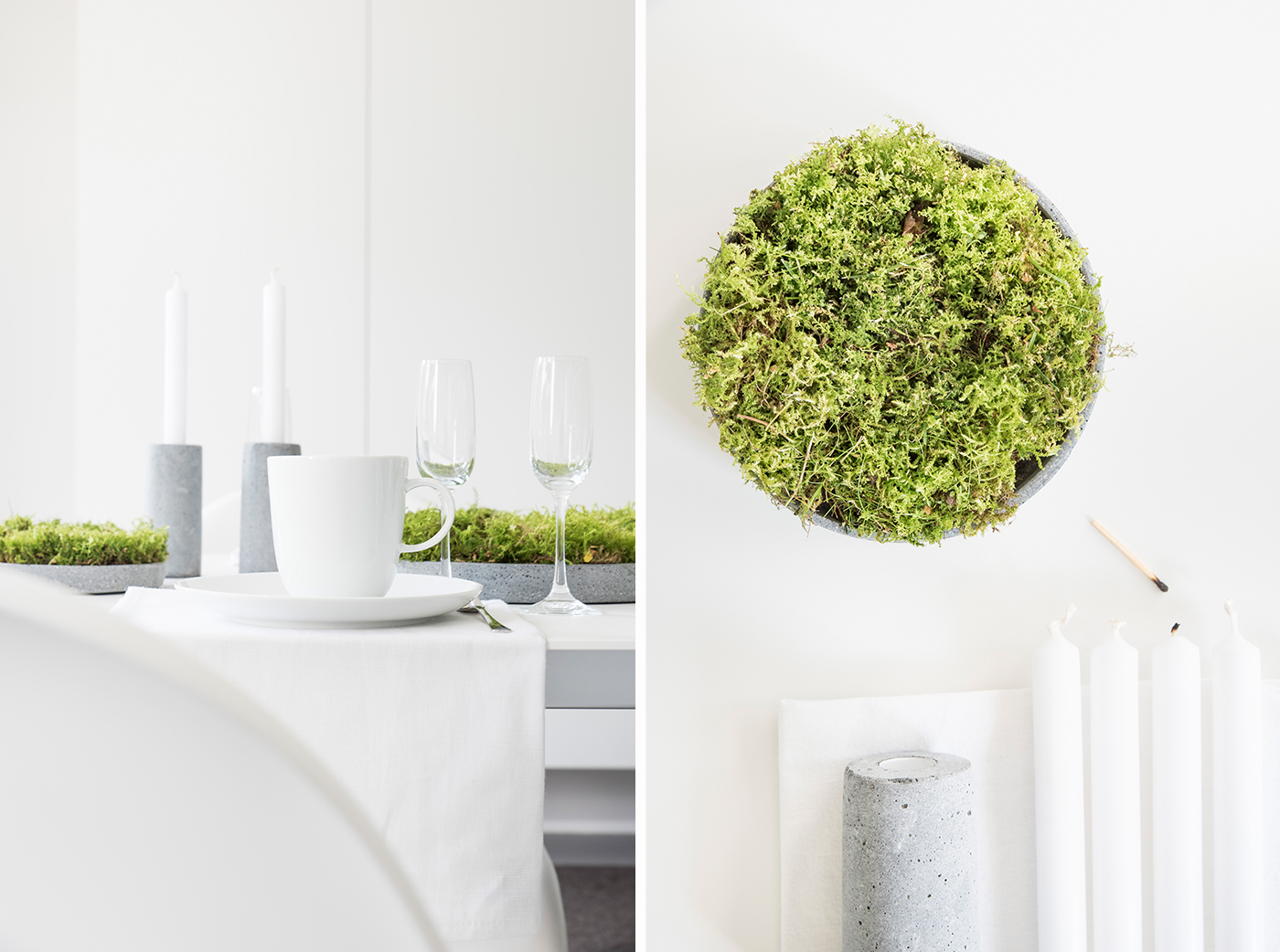 Herbstliche Tischdeko - Deko mit Moos