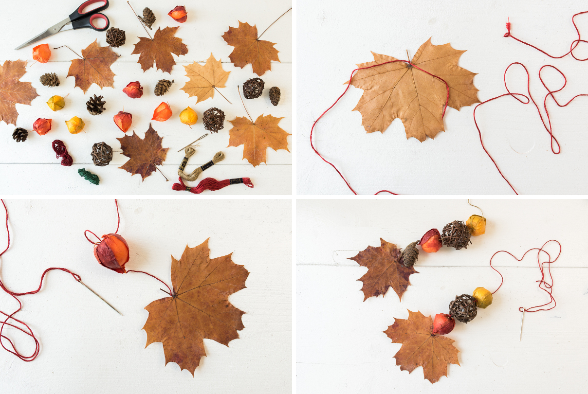 Selbst gebaute Hängelampe aus einem Ast mit Laternen von DEPOT als Deko für den Herbst