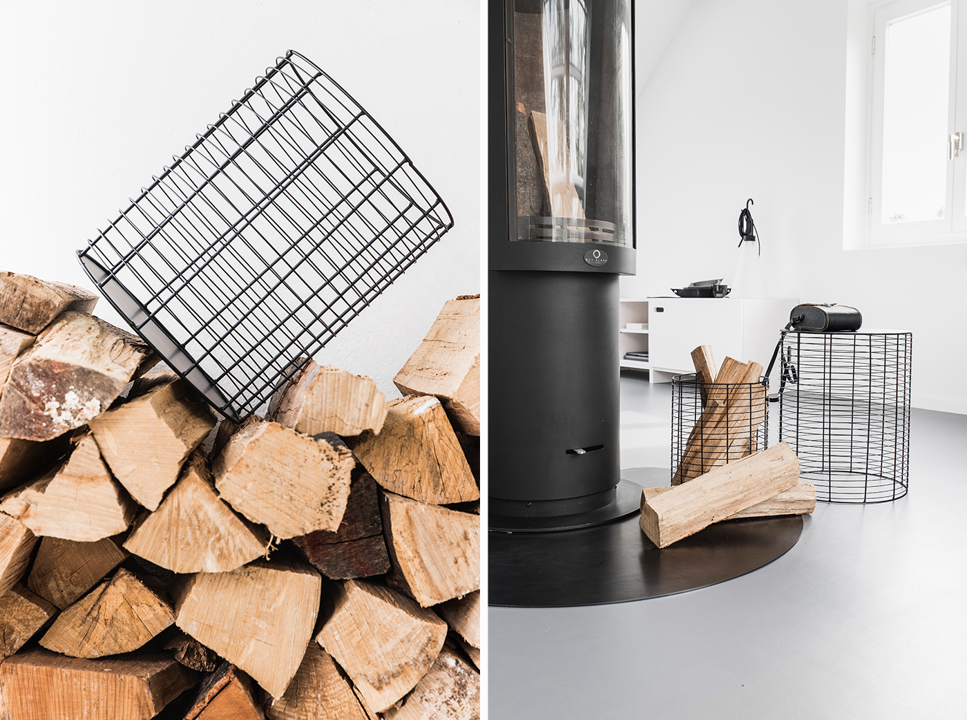 Beistelltisch oder Korb für Feuerholz