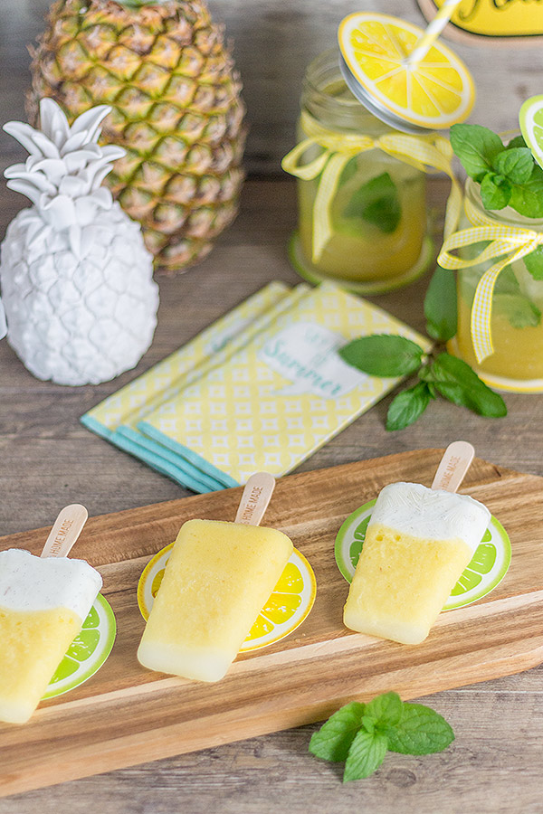 Ananas Eis am Stiel und Ananas Mojito