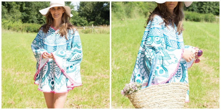 DEPOT DIY Beach Poncho aus Mandala Strandtuch Collage
