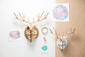 Dekohirsch für wie Wand- 2 Varianten