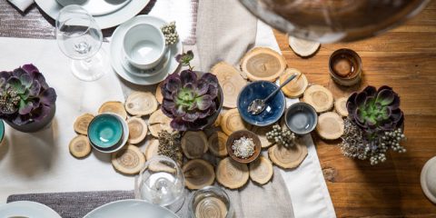 Untersetzer aus Holzscheiben