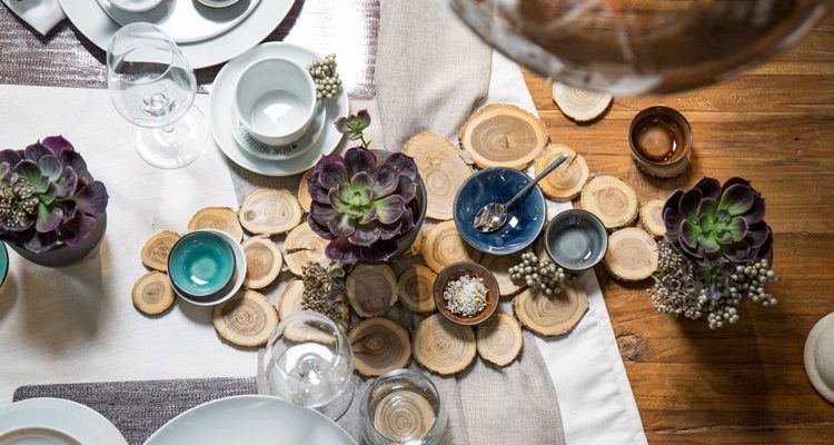 Untersetzer aus Holzscheiben