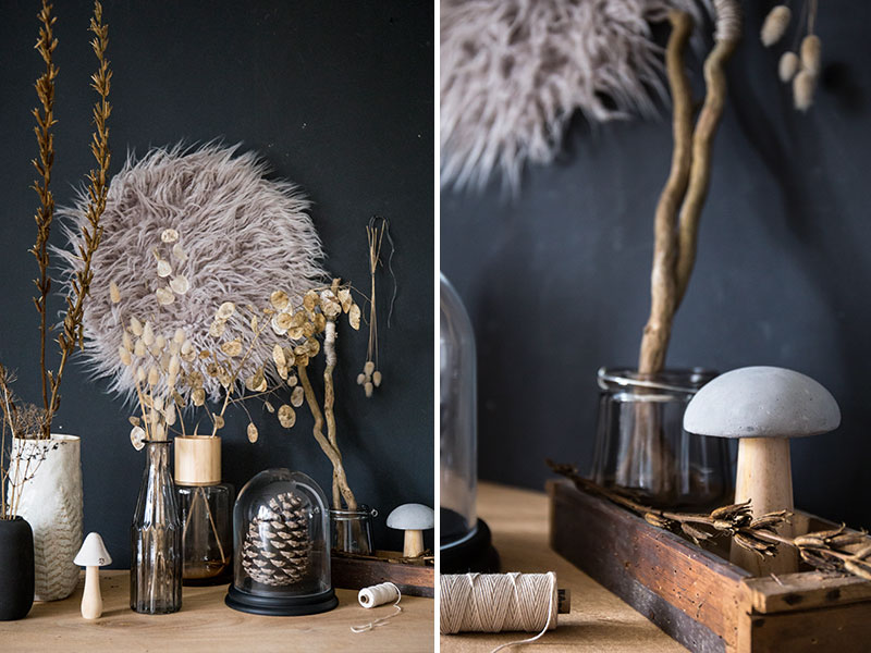 Herbstdeko-mit-Vasen-im-natürlichen-Stil