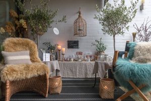 gemütliche Hot Chocolate Bar auf der Terrasse