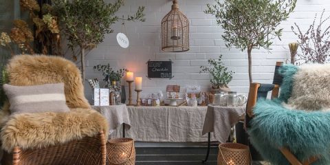 gemütliche Hot Chocolate Bar auf der Terrasse