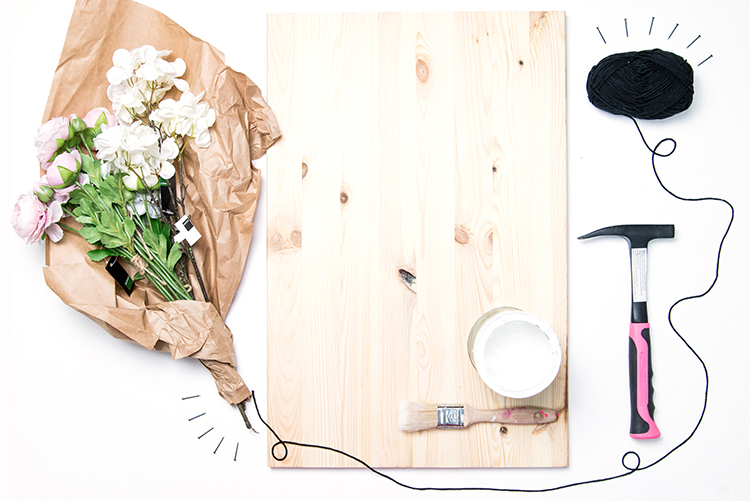 DIY Fadenbild mit Frühlingsblumen