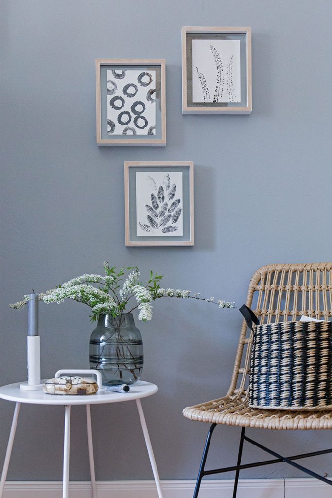 DIY Wanddeko mit Stempeln aus Lebensmitteln