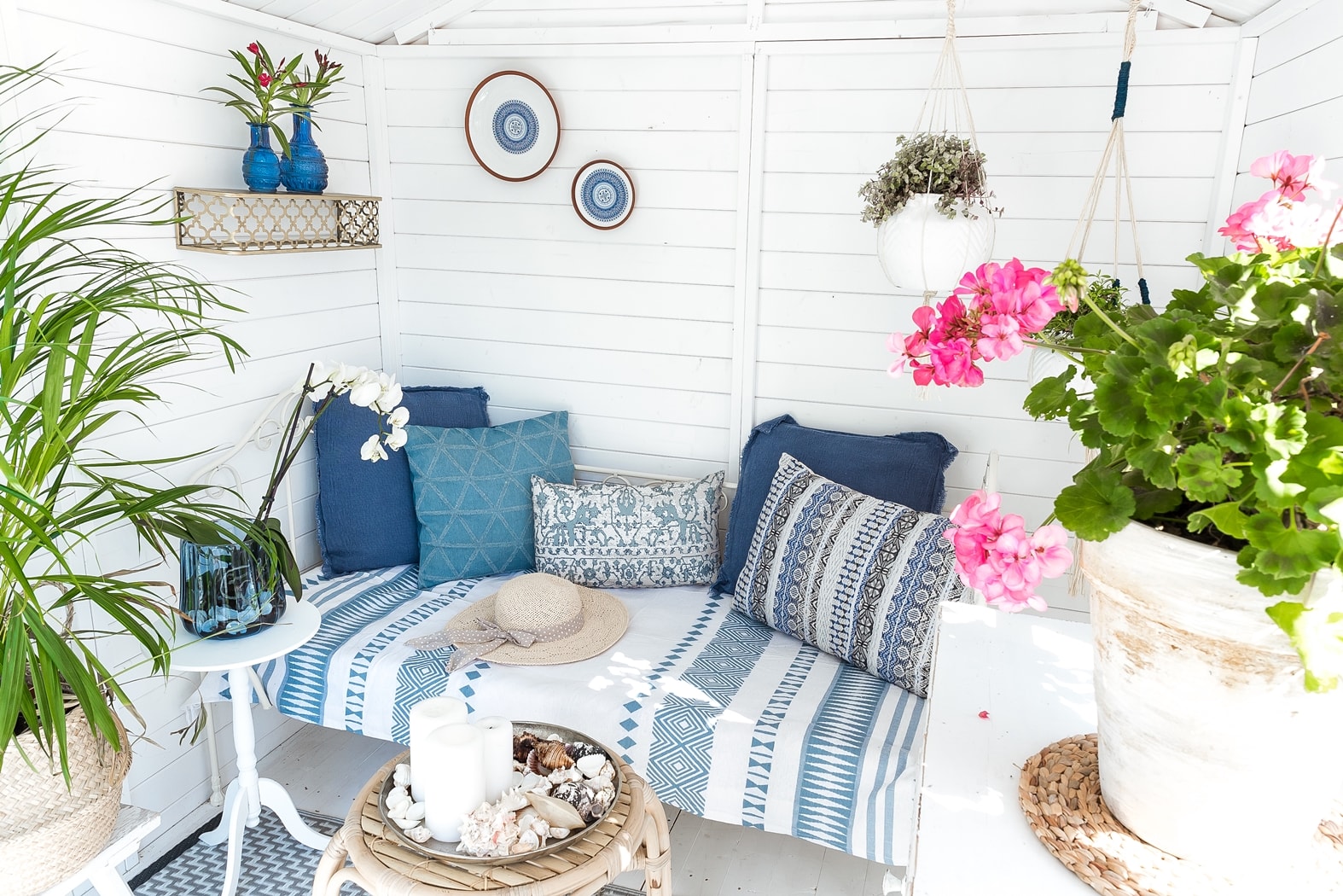 Selbstgemachte Makramee Blumenampel