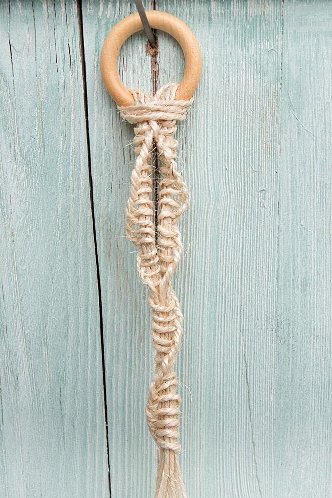 Selbstgemachte Makramee Blumenampel