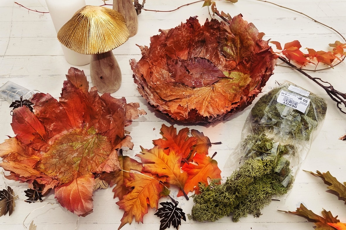 Herbstschale dekorieren.