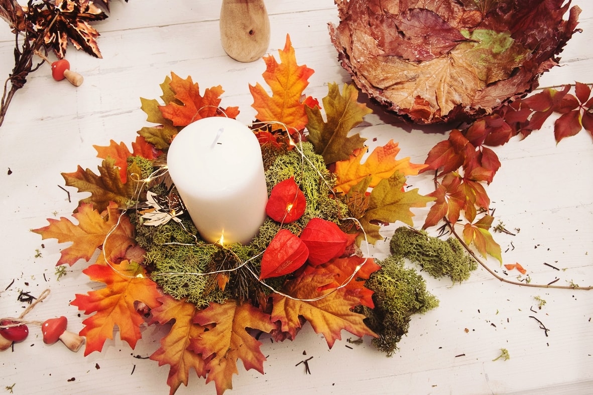 Blätterschale basteln.