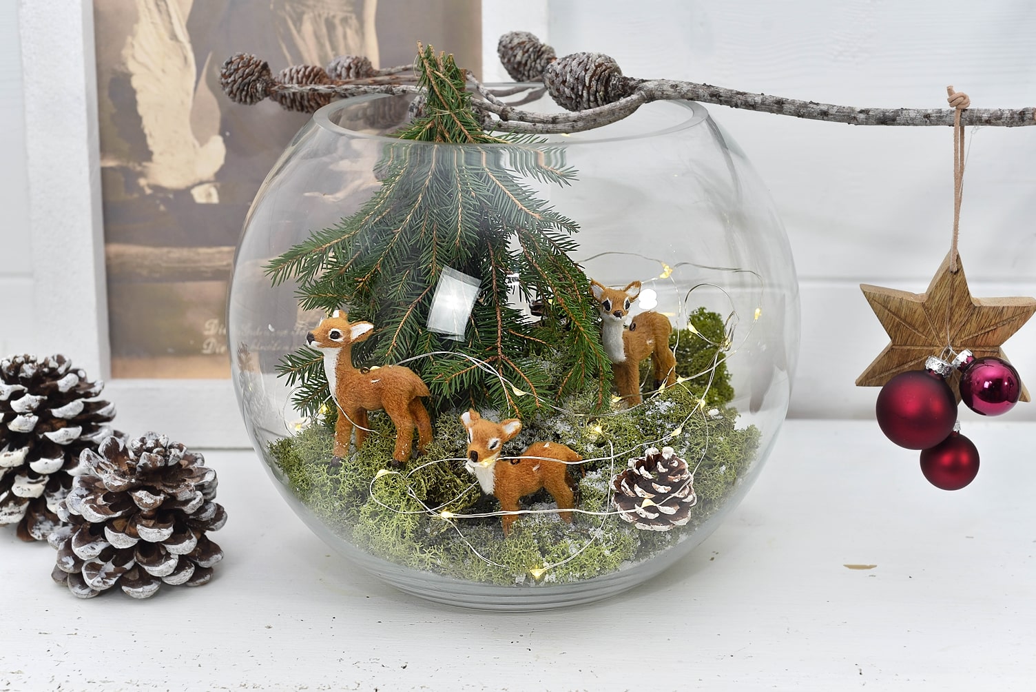 Weihnachtsdekoa aus Naturmaterialien.