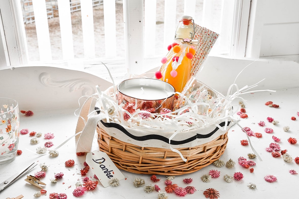 Geschenkkorb mit selbstgemachtem Vitaminbooster