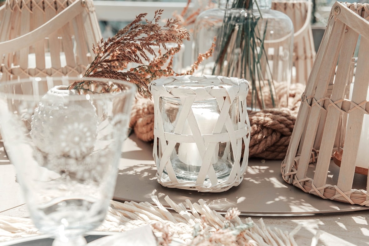 Windlicht im maritimen Look.