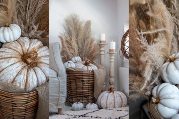 DIY Herbstkorb mit Zierkürbis und Gräsern