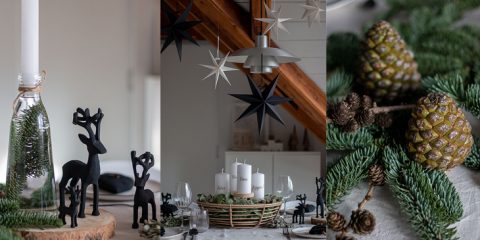 Adventskranz Korb mit Adventstischdeko