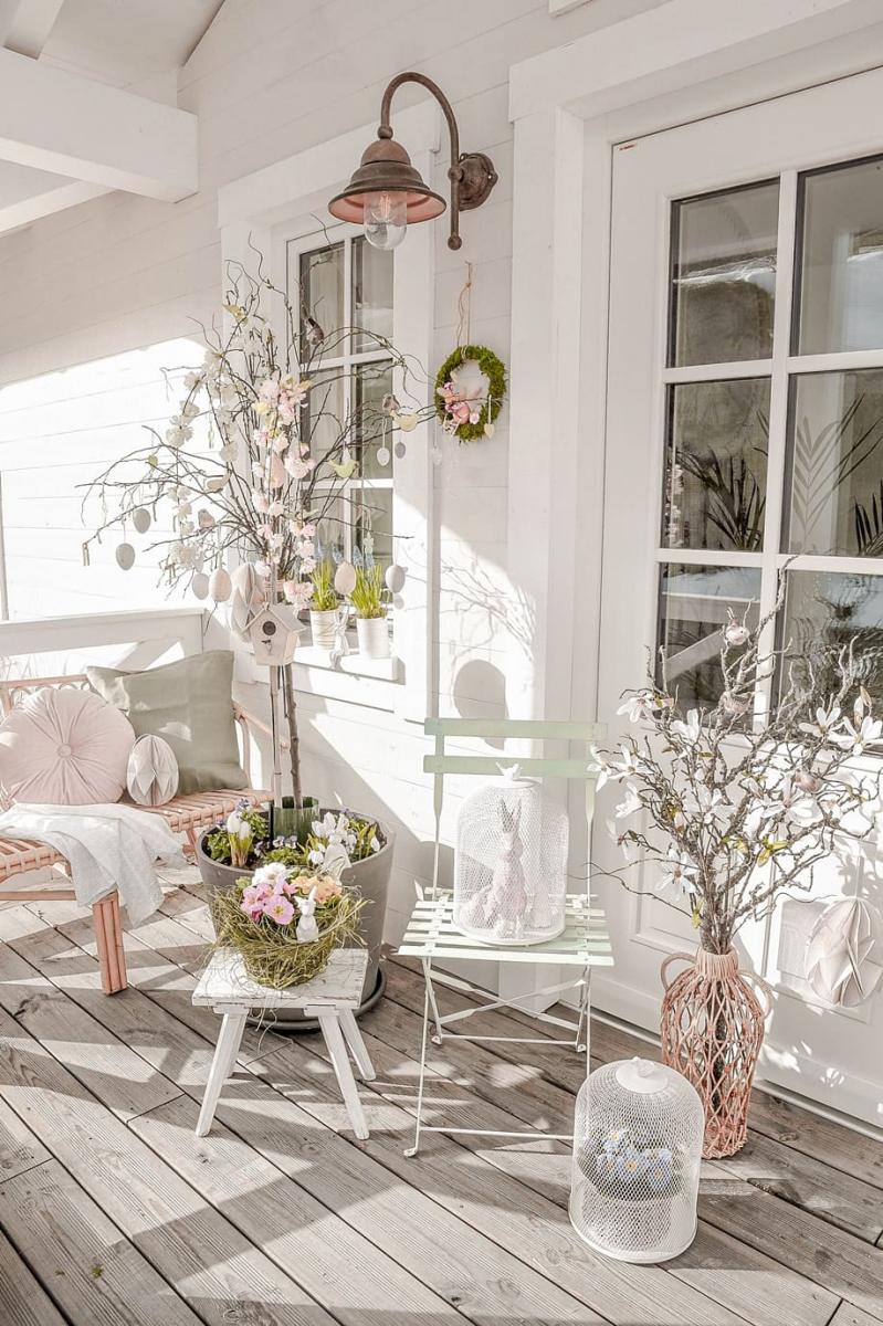 Osterdeko für den Eingangsbereich